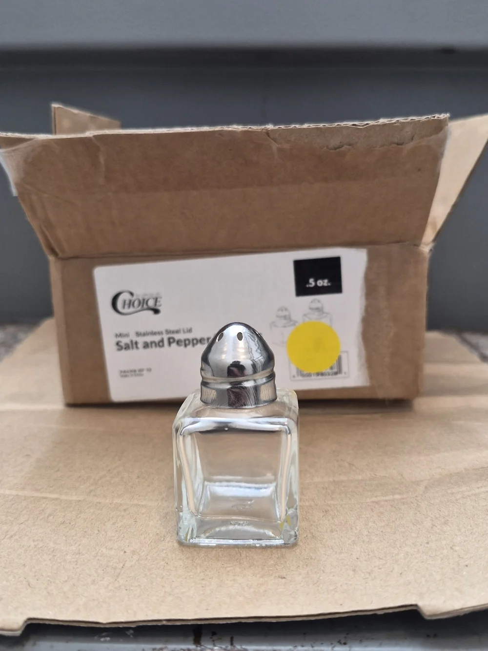 Notana Glass Salt and Pepper Shaker Set 12pk - Clear and Silver